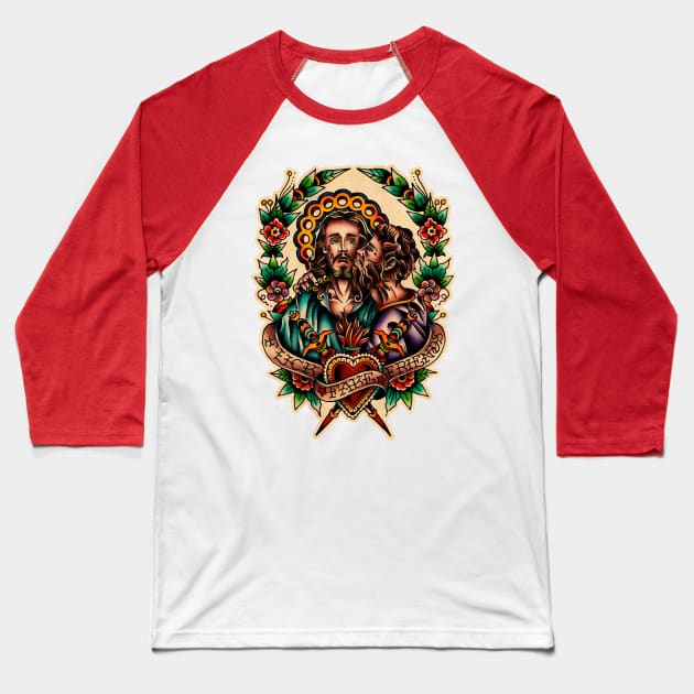 Jesus Baseball T-Shirt by Don Chuck Carvalho